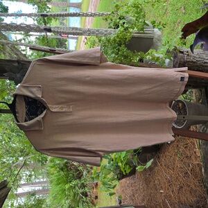 Even Tide Pale Rustic Pink Terracotta Orange Polo Shirt Size Large